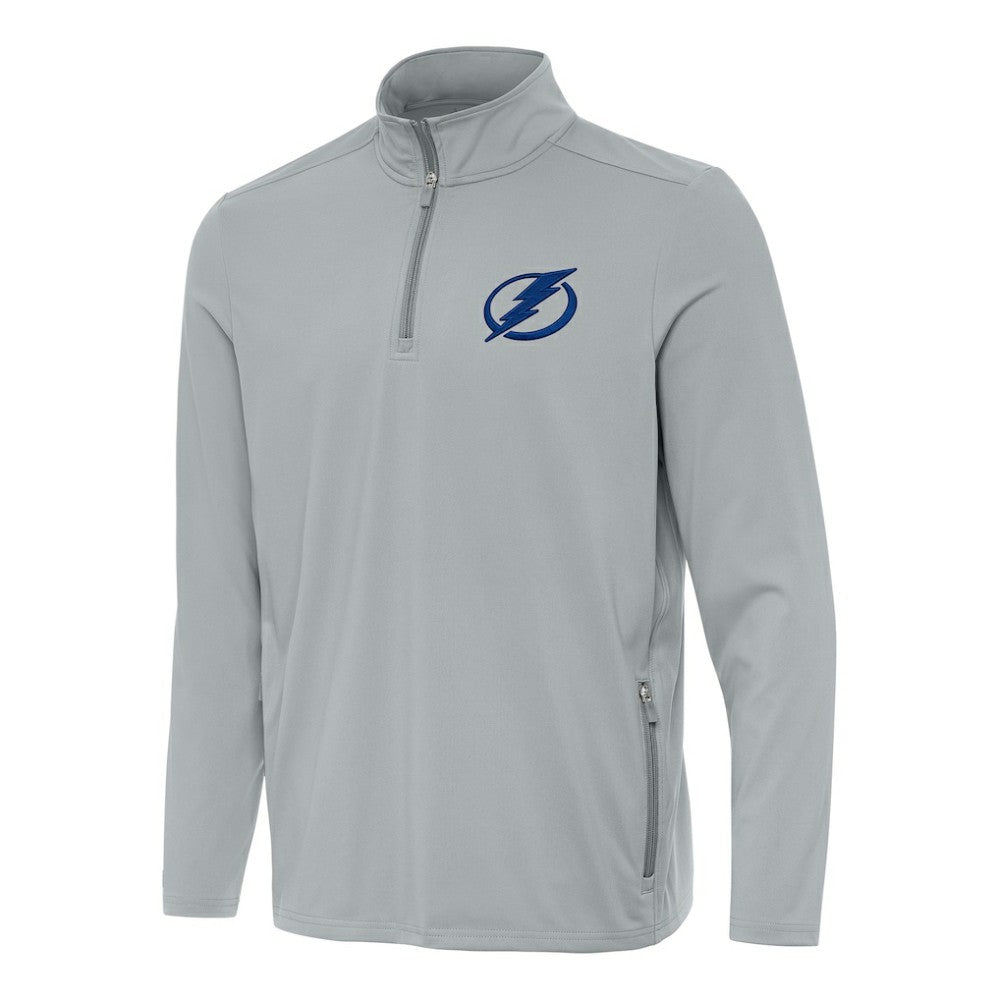 Tampa Bay Lightning Antigua Perilous Quarter-Zip Sweatshirt - Gray Sweatshirts