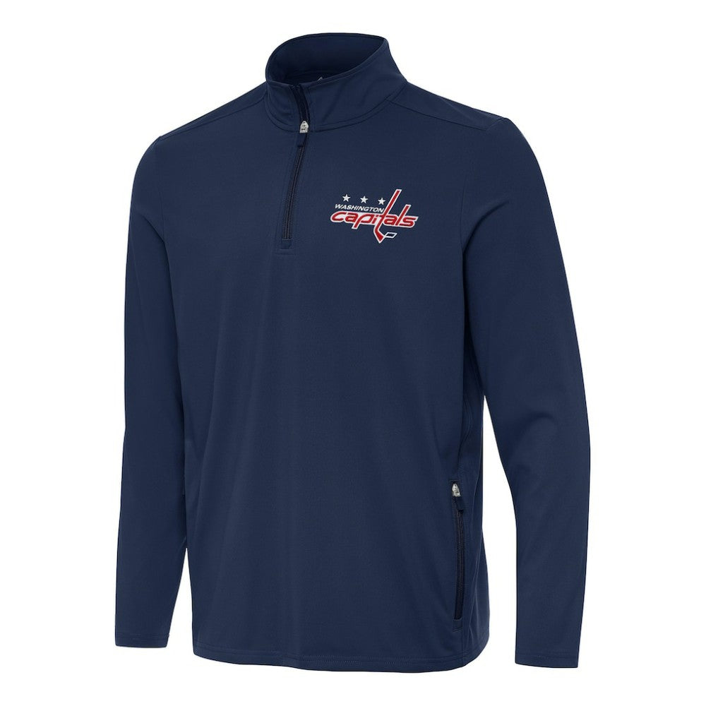 Washington Capitals Antigua Perilous Quarter-Zip Sweatshirt - Navy Sweatshirts