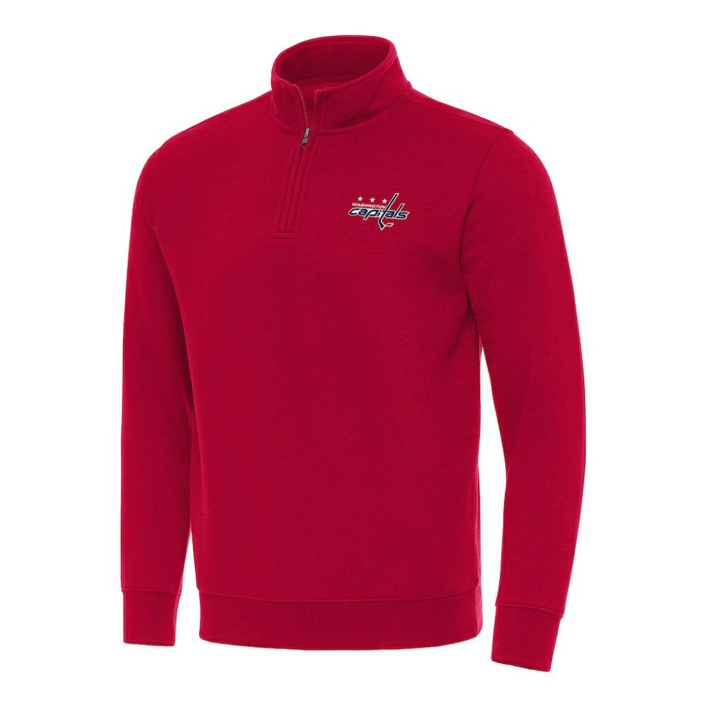 Washington Capitals Antigua Victory Quarter-Zip Mock Sweatshirt - Red Sweatshirts