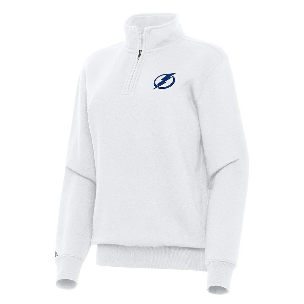 Tampa Bay Lightning Antigua Women's Victory Quarter-Zip Sweatshirt - White Sweatshirts