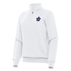 Toronto Maple Leafs Antigua Women's Victory Quarter-Zip Sweatshirt - White Sweatshirts