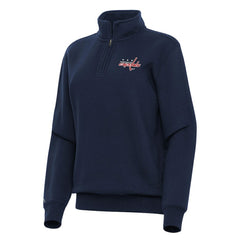 Washington Capitals Antigua Women's Victory Quarter-Zip Sweatshirt - Navy Sweatshirts