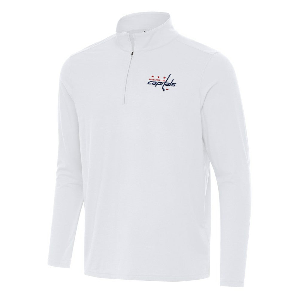 Washington Capitals Antigua Intent Quarter-Zip Top - White Tops