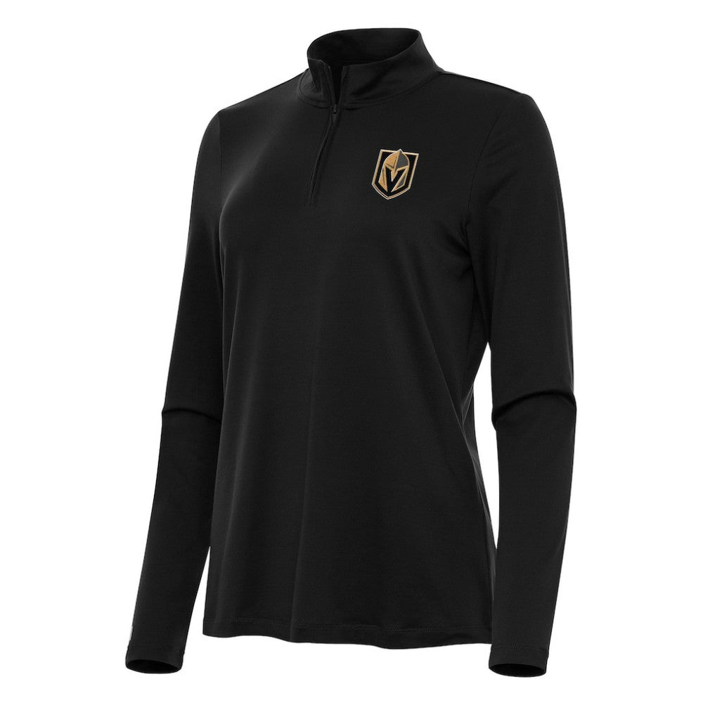 Vegas Golden Knights Antigua Women's Reprocess Quarter-Zip Top - Black Tops