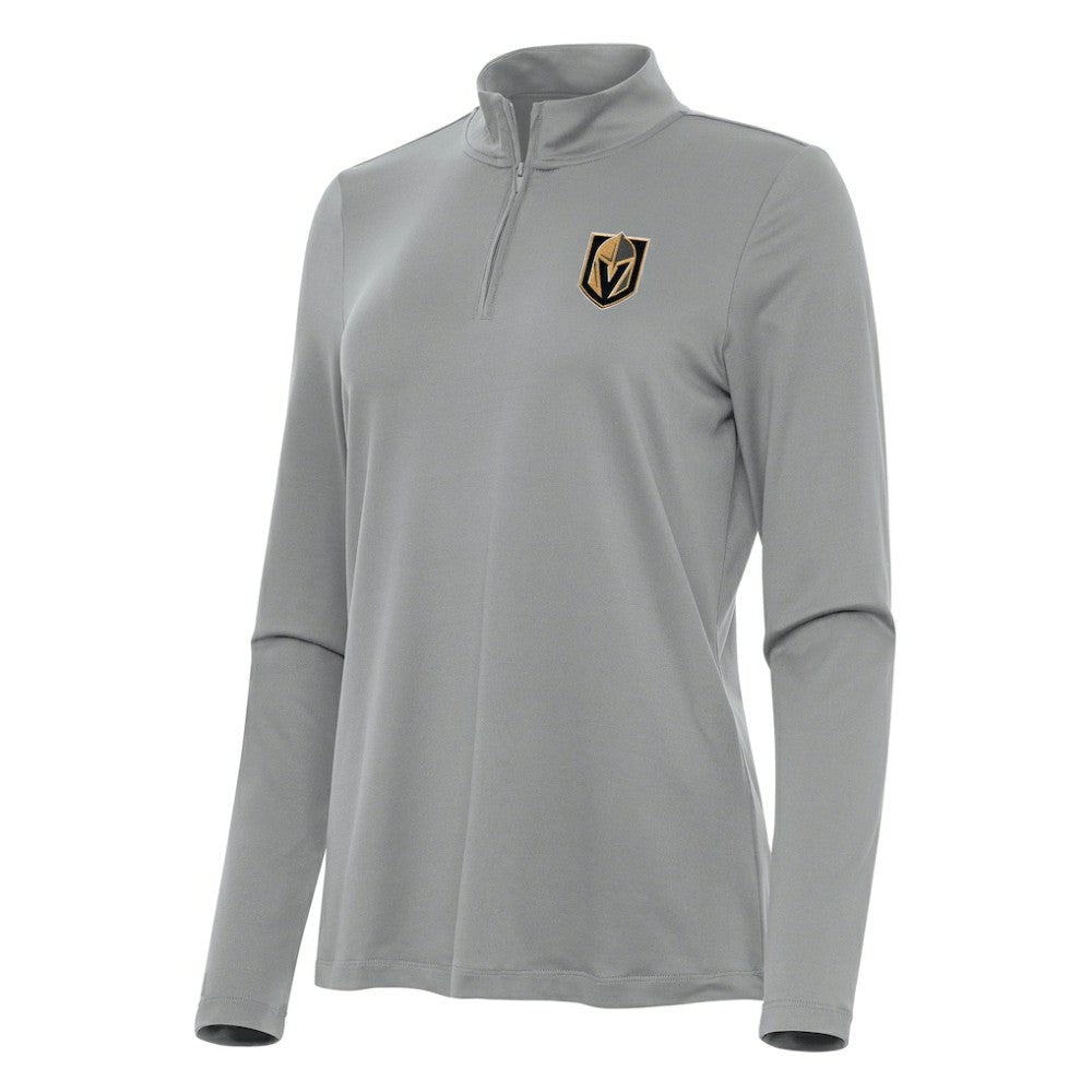 Vegas Golden Knights Antigua Women's Reprocess Quarter-Zip Top - Gray Tops