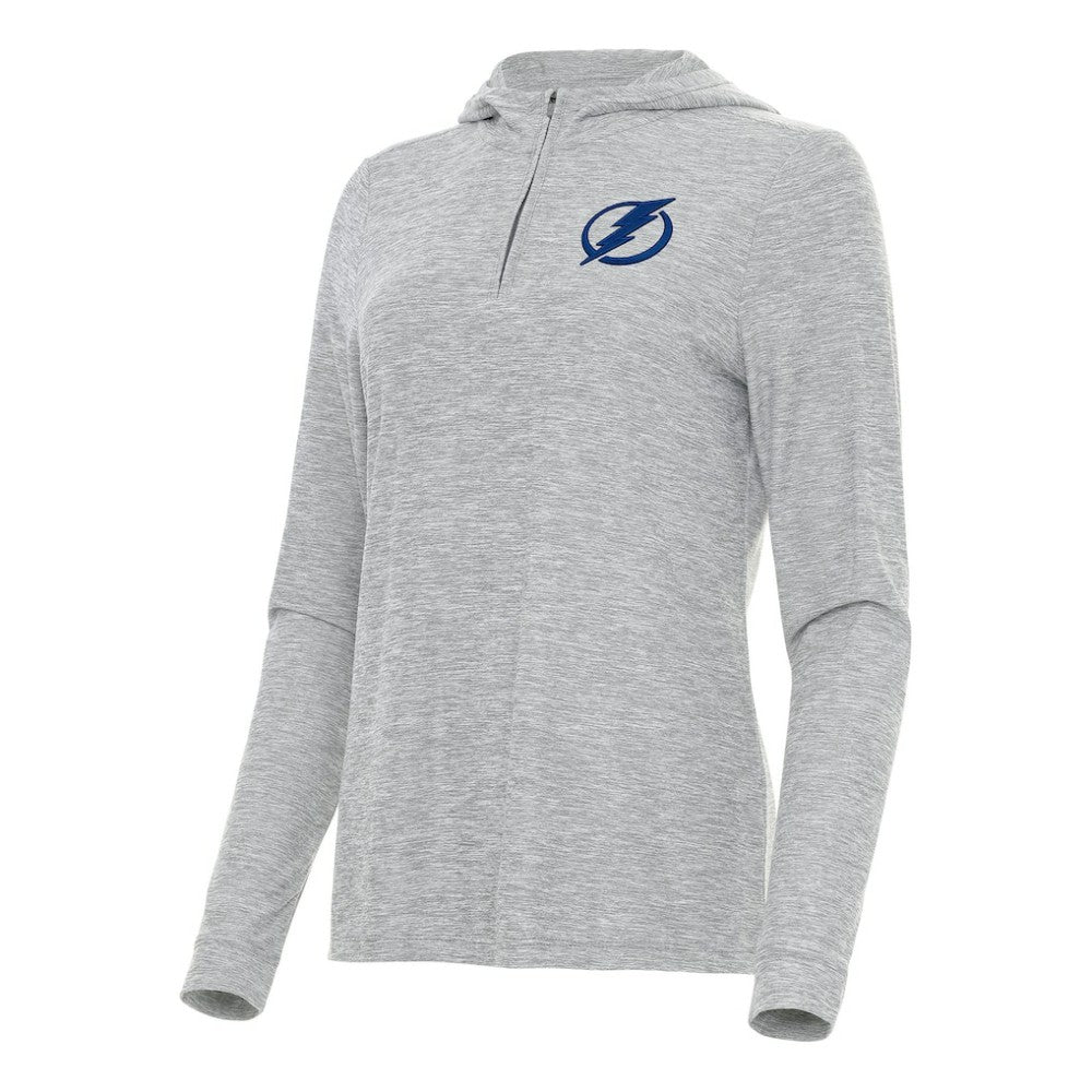 Tampa Bay Lightning Antigua Women's Daybreak Quarter-Zip Hoodie - Heather Gray Hoodies