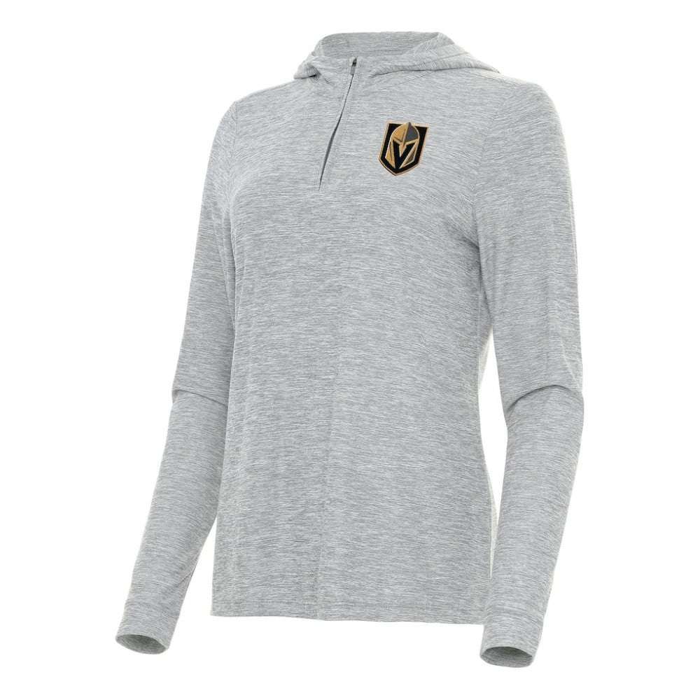 Vegas Golden Knights Antigua Women's Daybreak Quarter-Zip Hoodie - Heather Gray Hoodies