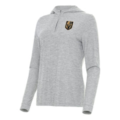 Vegas Golden Knights Antigua Women's Daybreak Quarter-Zip Hoodie - Heather Gray Hoodies
