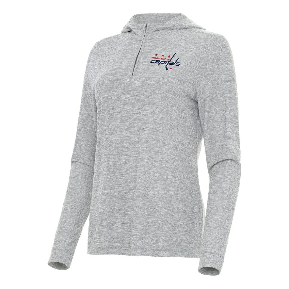 Washington Capitals Antigua Women's Daybreak Quarter-Zip Hoodie - Heather Gray Hoodies