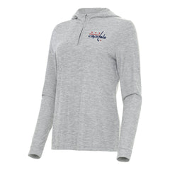 Washington Capitals Antigua Women's Daybreak Quarter-Zip Hoodie - Heather Gray Hoodies