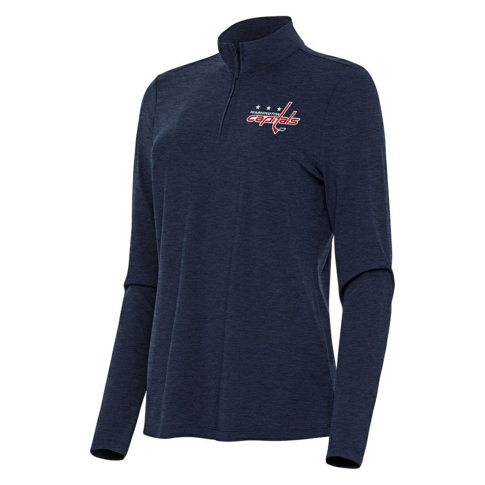 Washington Capitals Antigua Women's Bright Quarter-Zip Top - Heather Navy Tops