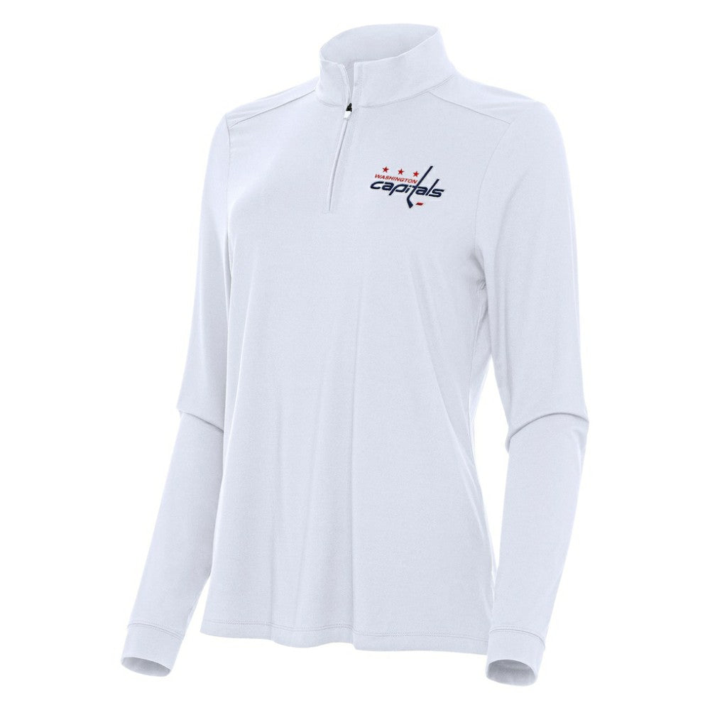 Washington Capitals Antigua Women's Intent Quarter-Zip Top - White Tops