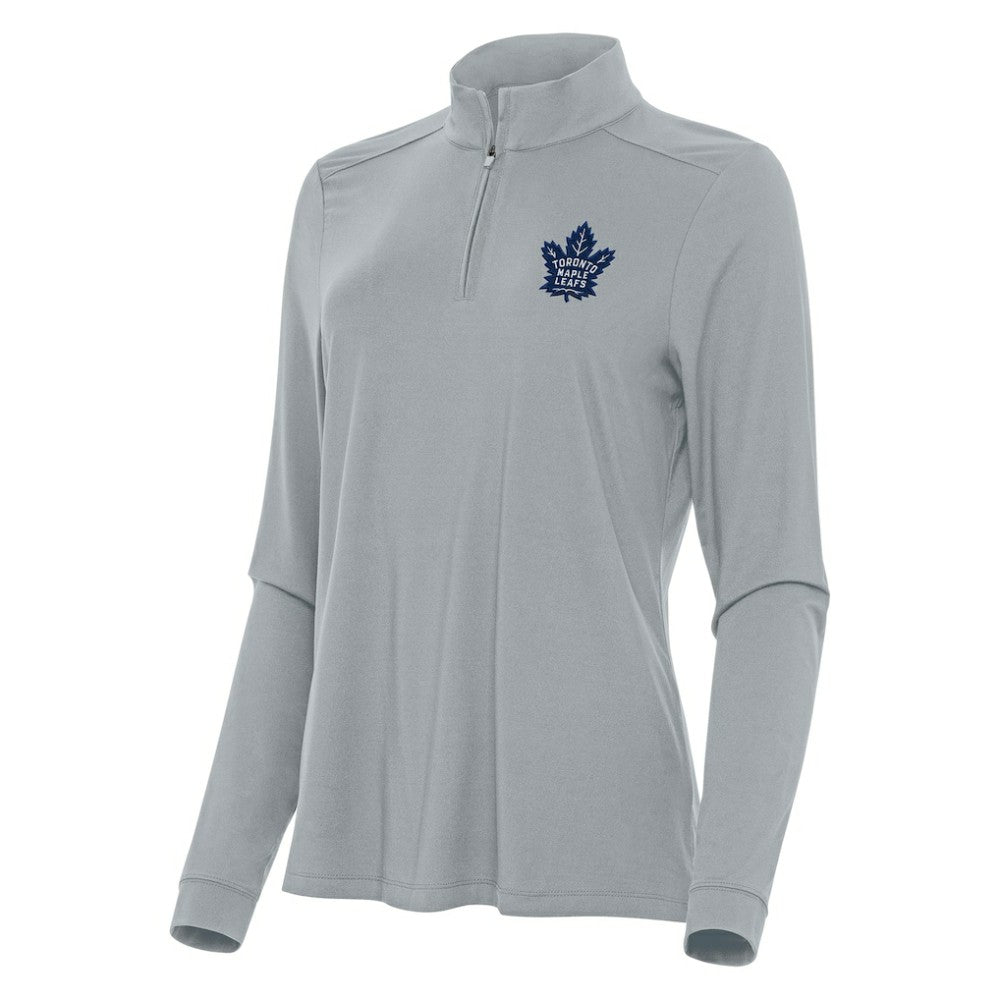 Toronto Maple Leafs Antigua Women's Intent Quarter-Zip Top - Gray Tops