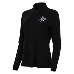 Winnipeg Jets Antigua Women's Intent Quarter-Zip Top - Black Tops