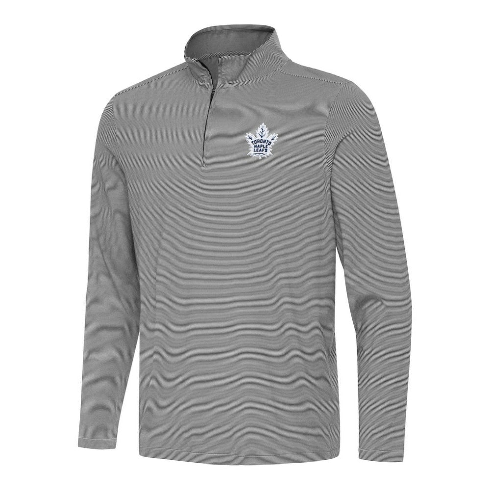 Toronto Maple Leafs Antigua Twine Quarter-Zip Top - Black Tops