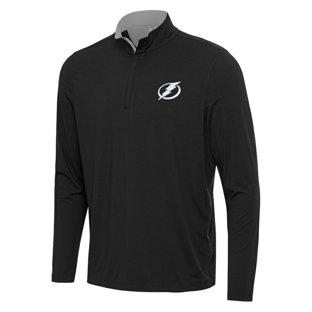 Tampa Bay Lightning Antigua Content Quarter-Zip Pullover Top - Black/Gray Pullover