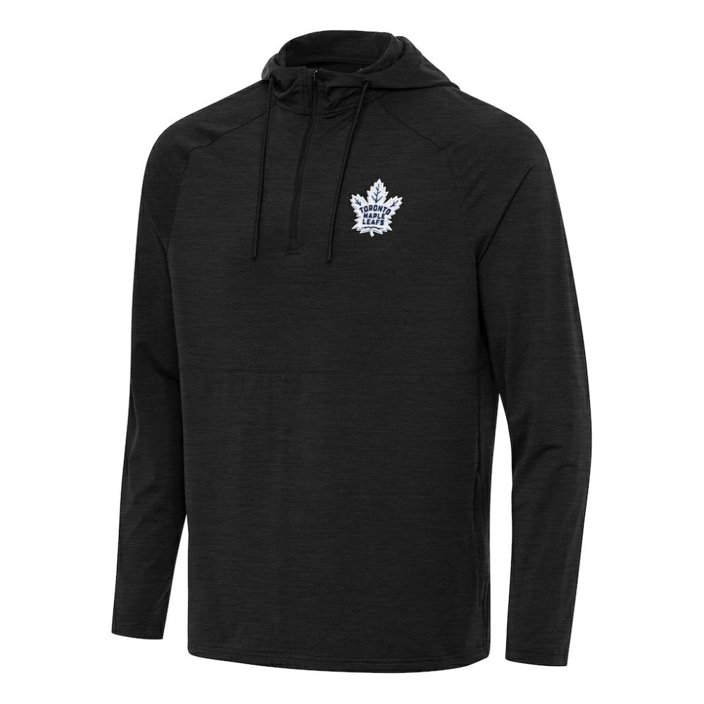 Toronto Maple Leafs Antigua Spikes Quarter-Zip Hoodie - Heather Black Hoodies