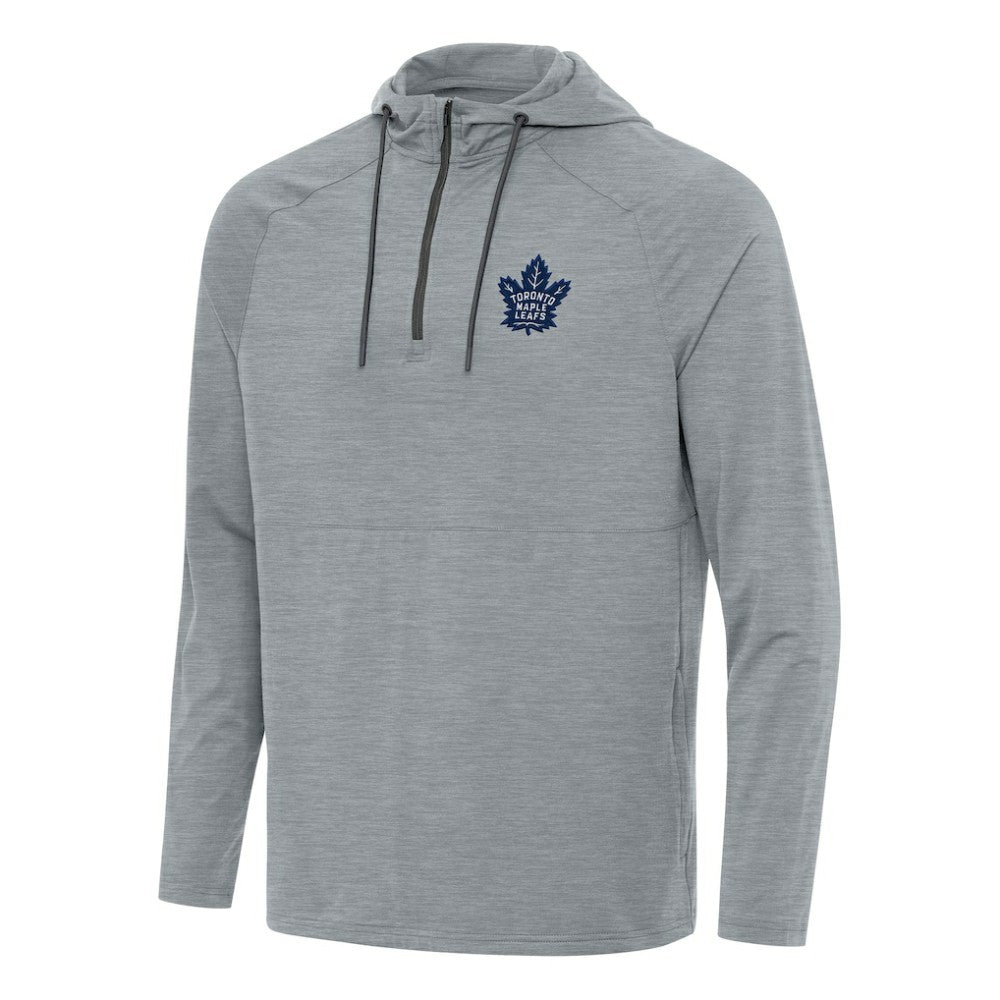 Toronto Maple Leafs Antigua Spikes Quarter-Zip Hoodie - Heather Gray Hoodies