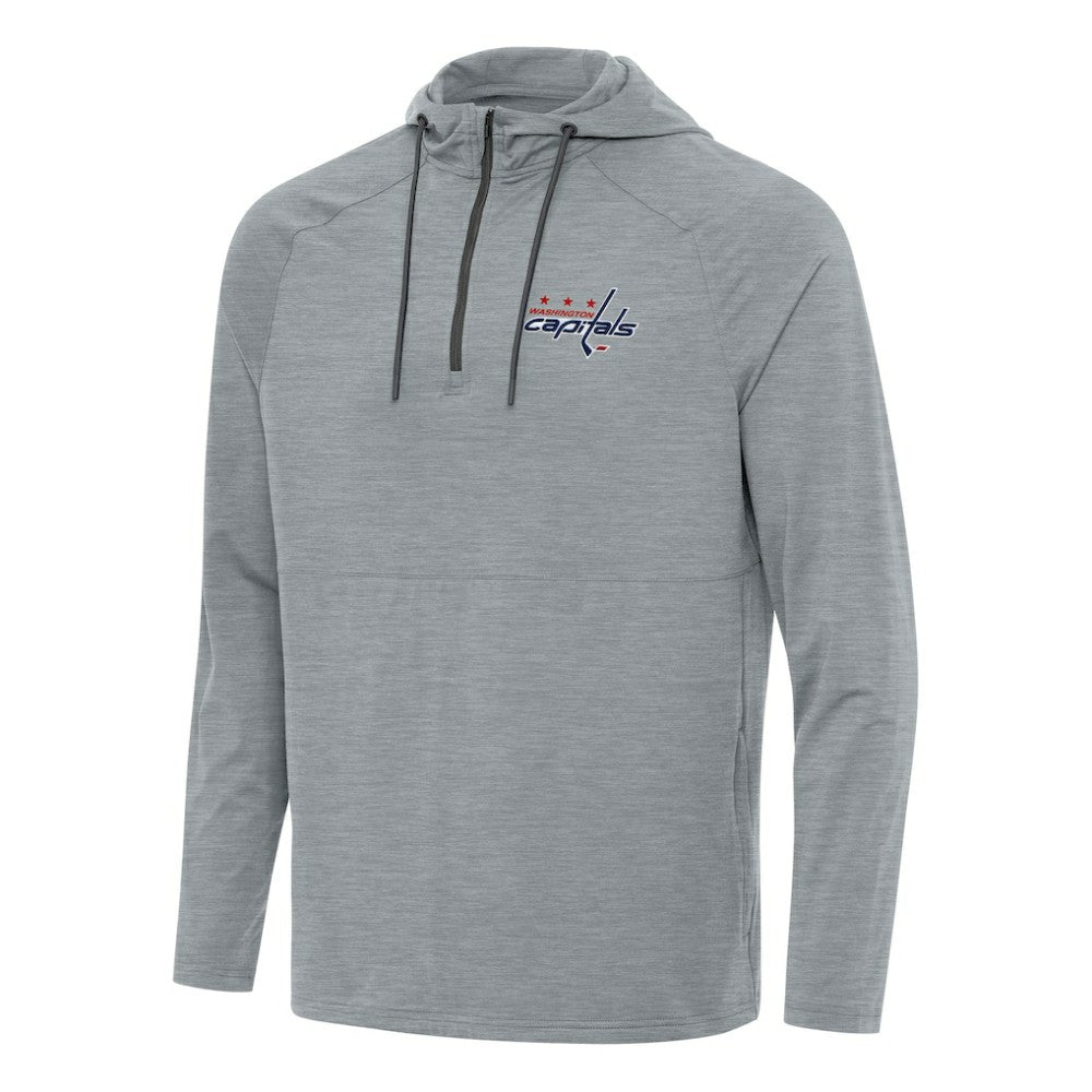 Washington Capitals Antigua Spikes Quarter-Zip Hoodie - Heather Gray Hoodies