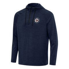 Winnipeg Jets Antigua Spikes Quarter-Zip Hoodie - Heather Navy Hoodies