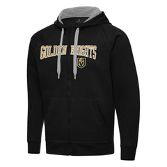 Vegas Golden Knights Antigua Big & Tall Victory Full-Zip Hoodie - Black Hoodies