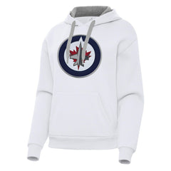 Winnipeg Jets Antigua Women's Victory Pullover Hoodie - White Hoodies