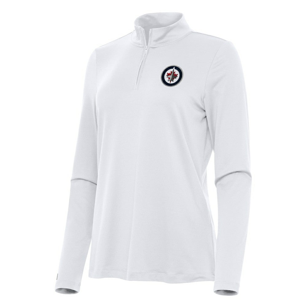 Winnipeg Jets Antigua Women's Reprocess Quarter-Zip Top - White Tops