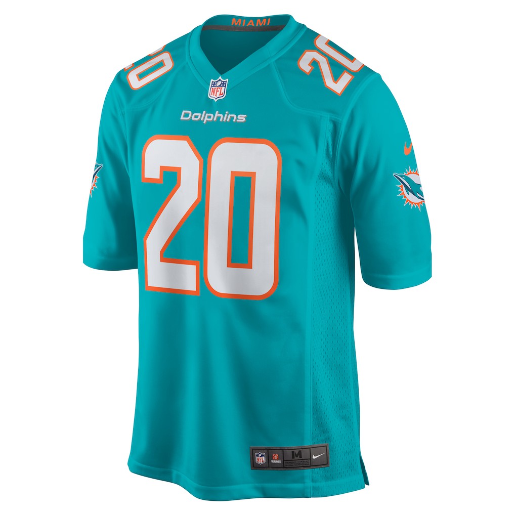 Jordyn Brooks Miami Dolphins Game Jersey - Aqua discount