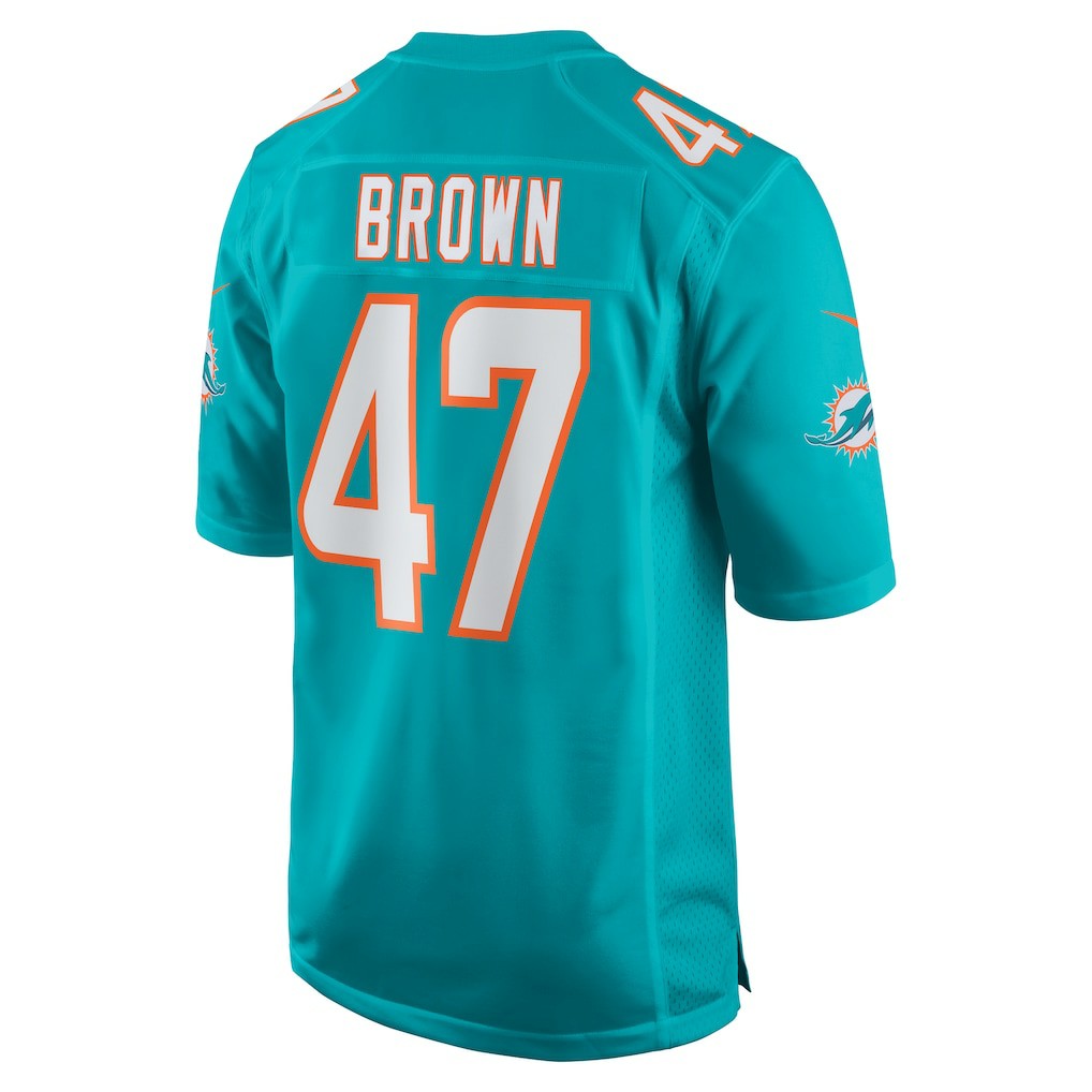 Cam Brown Miami Dolphins Game Jersey - Aqua sale