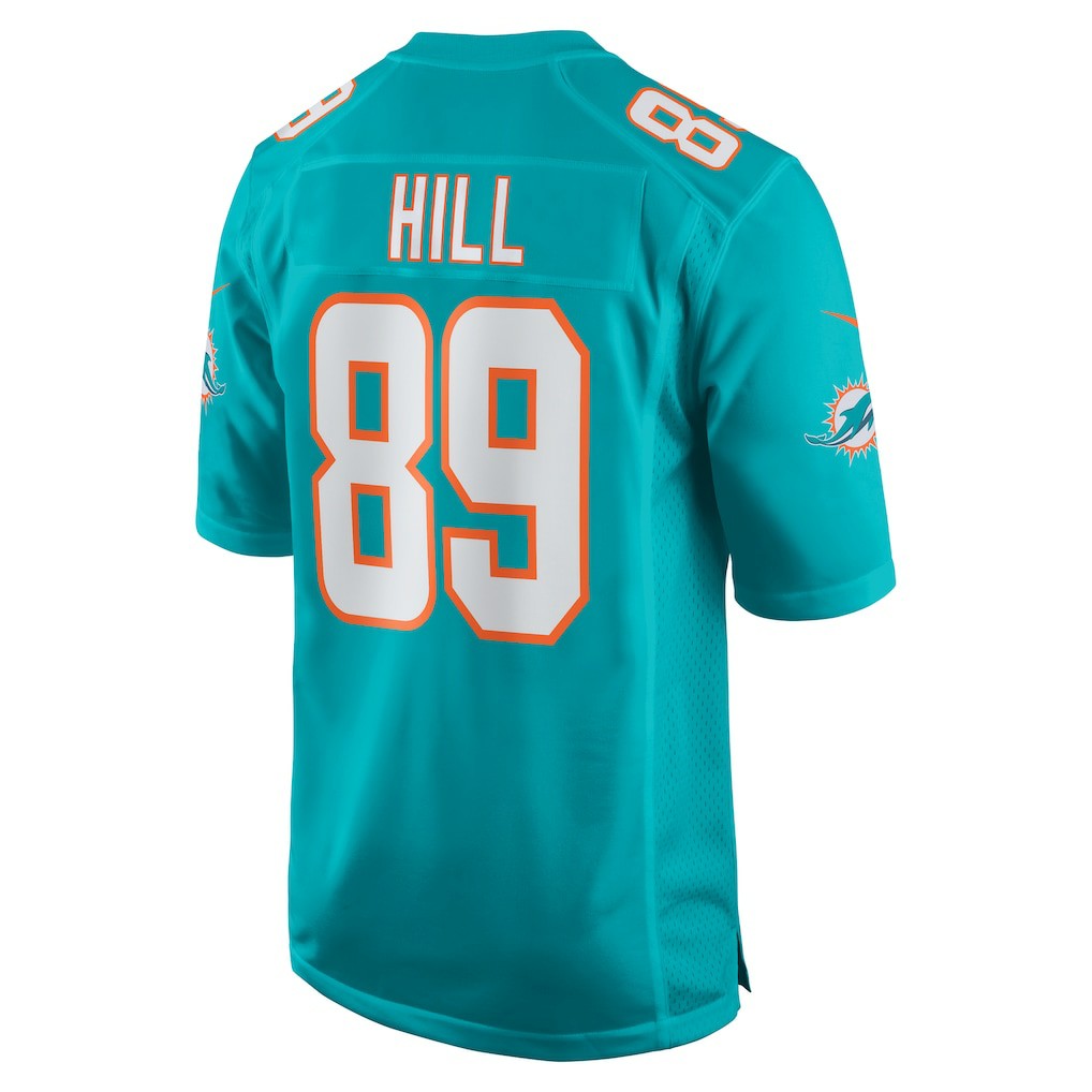 Julian Hill Miami Dolphins Game Jersey - Aqua on sale