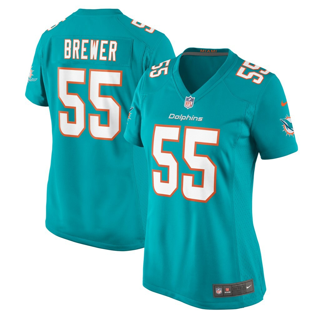Aaron Brewer Miami Dolphins Women's Game Jersey - Aqua cheap