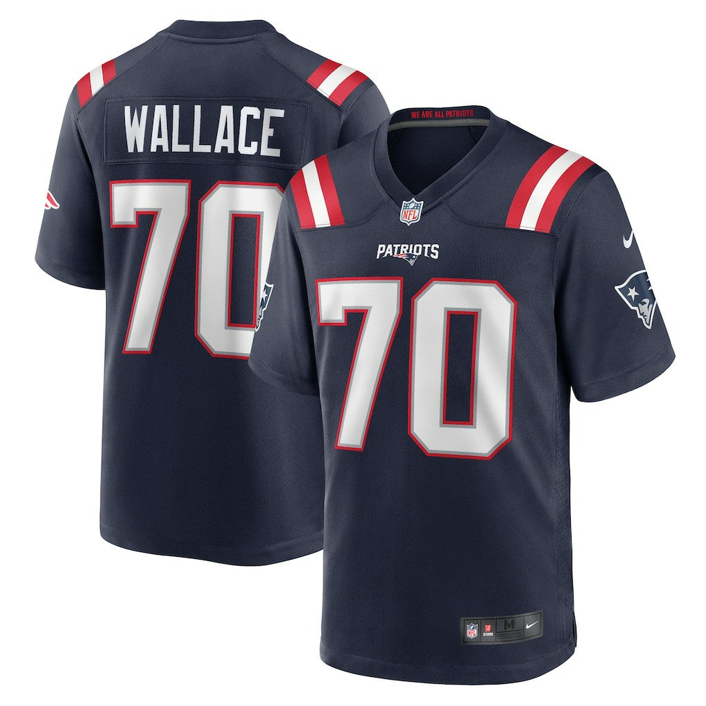 Caedan Wallace New England Patriots Game Jersey - Navy sale