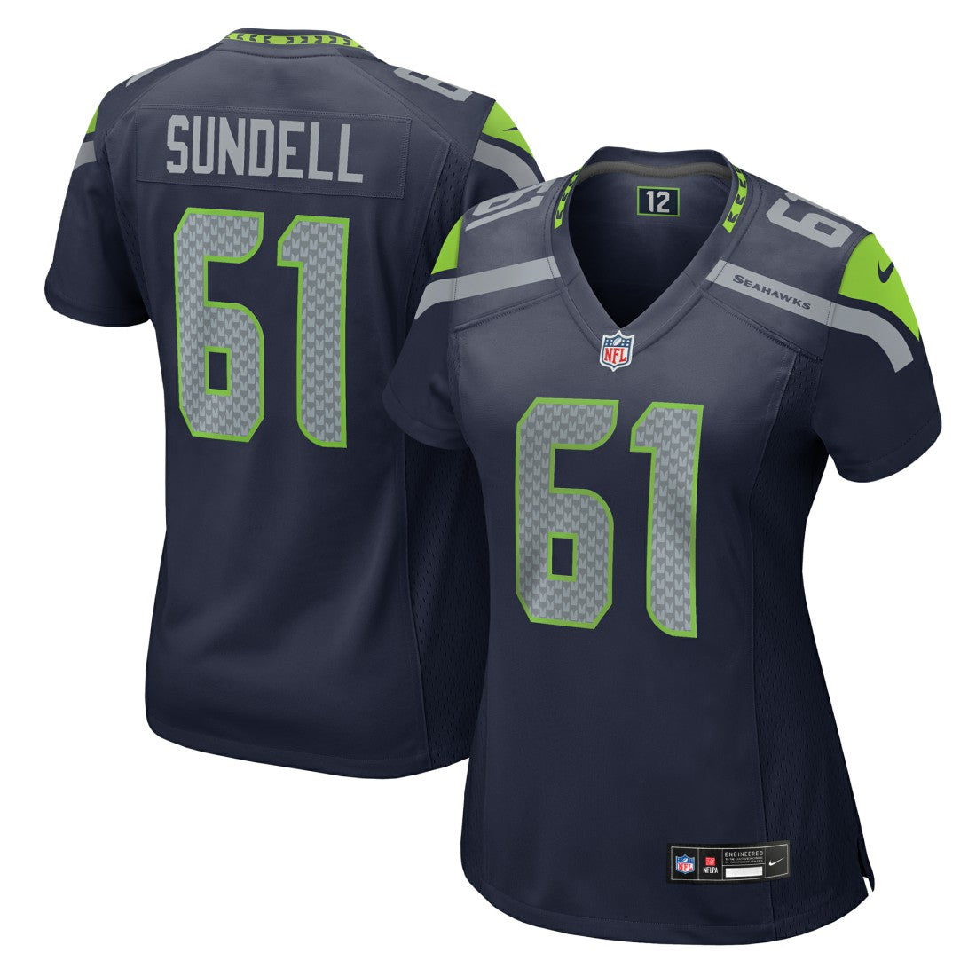 Jalen Sundell Seattle Seahawks Women's Team Game Jersey - College Navy discount