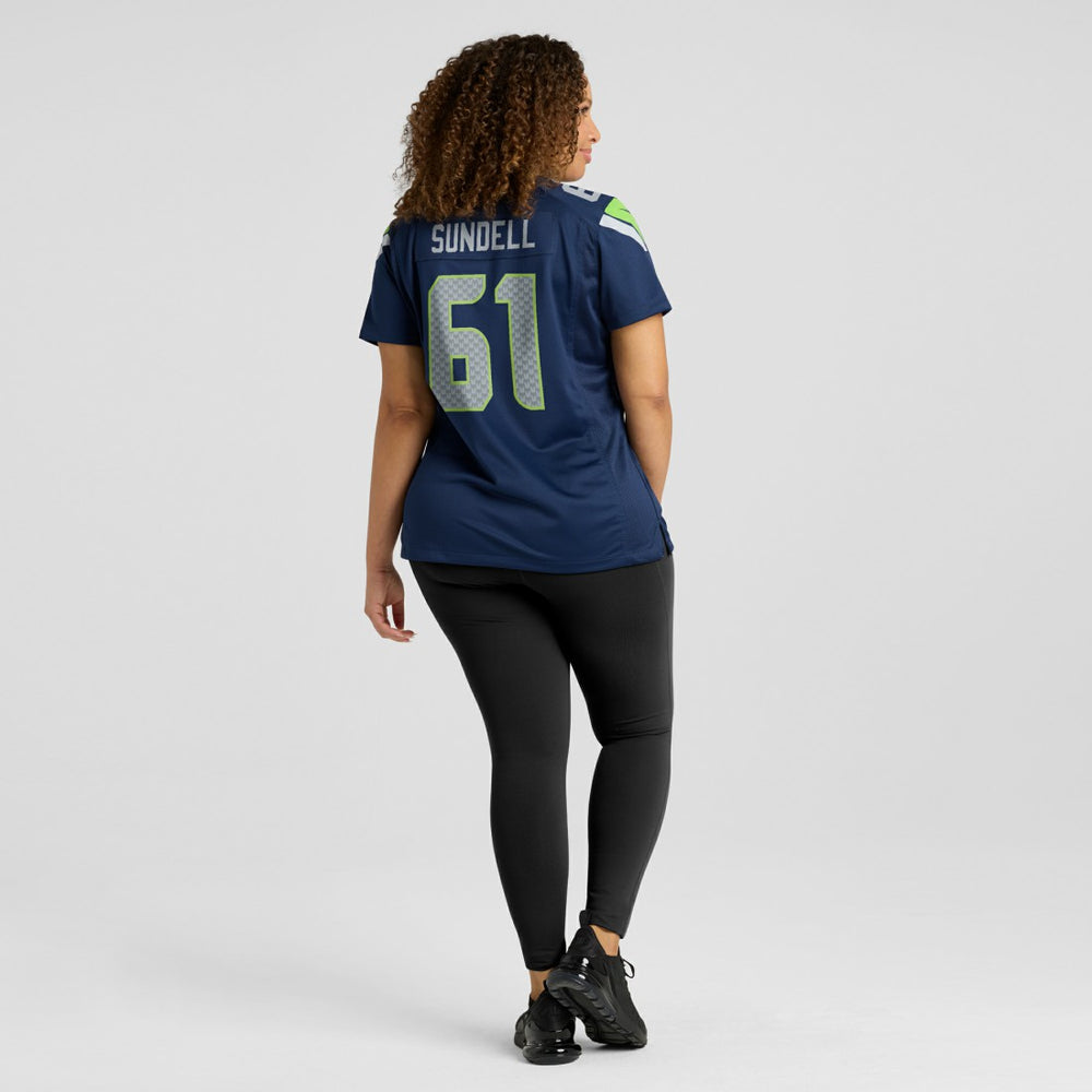 Jalen Sundell Seattle Seahawks Women's Team Game Jersey - College Navy discount