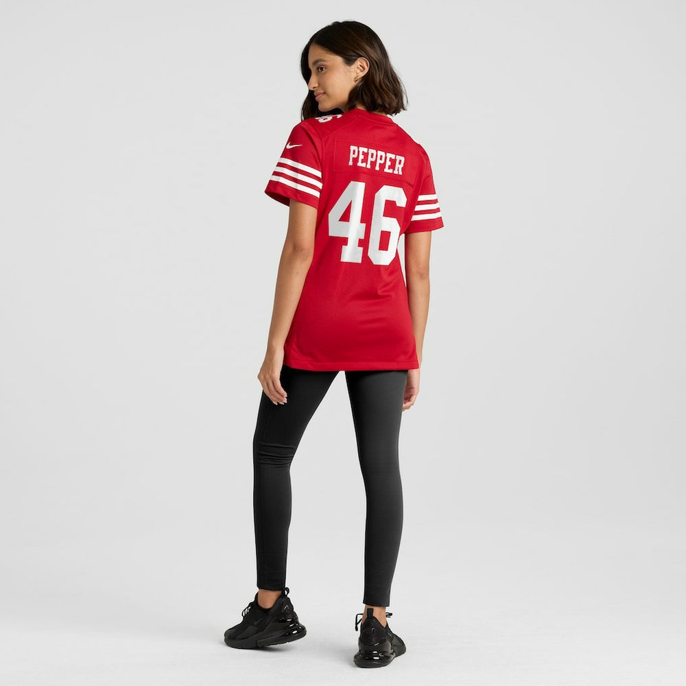 Taybor Pepper San Francisco 49ers Women's Team Game Jersey - Scarlet cheap