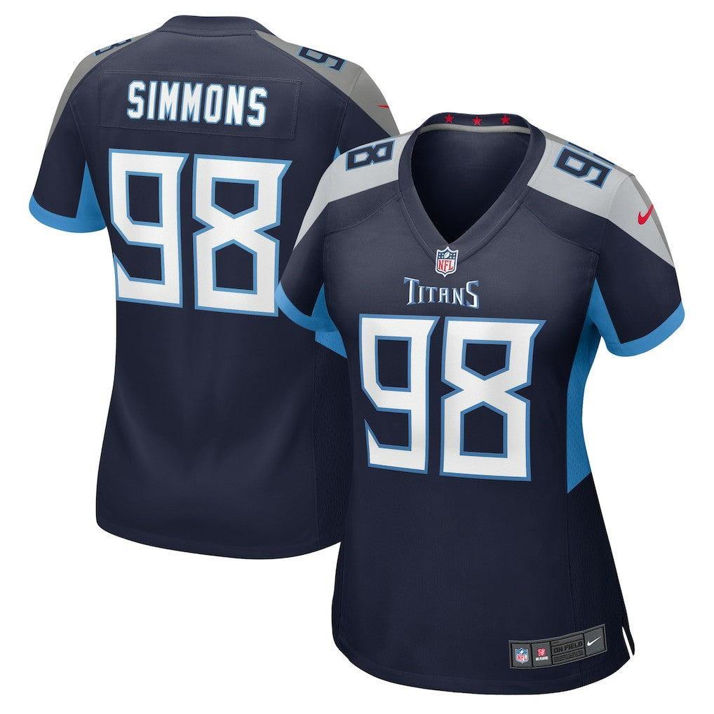Jeffery Simmons Tennessee Titans Women's Alternate Game Jersey - Navy sale