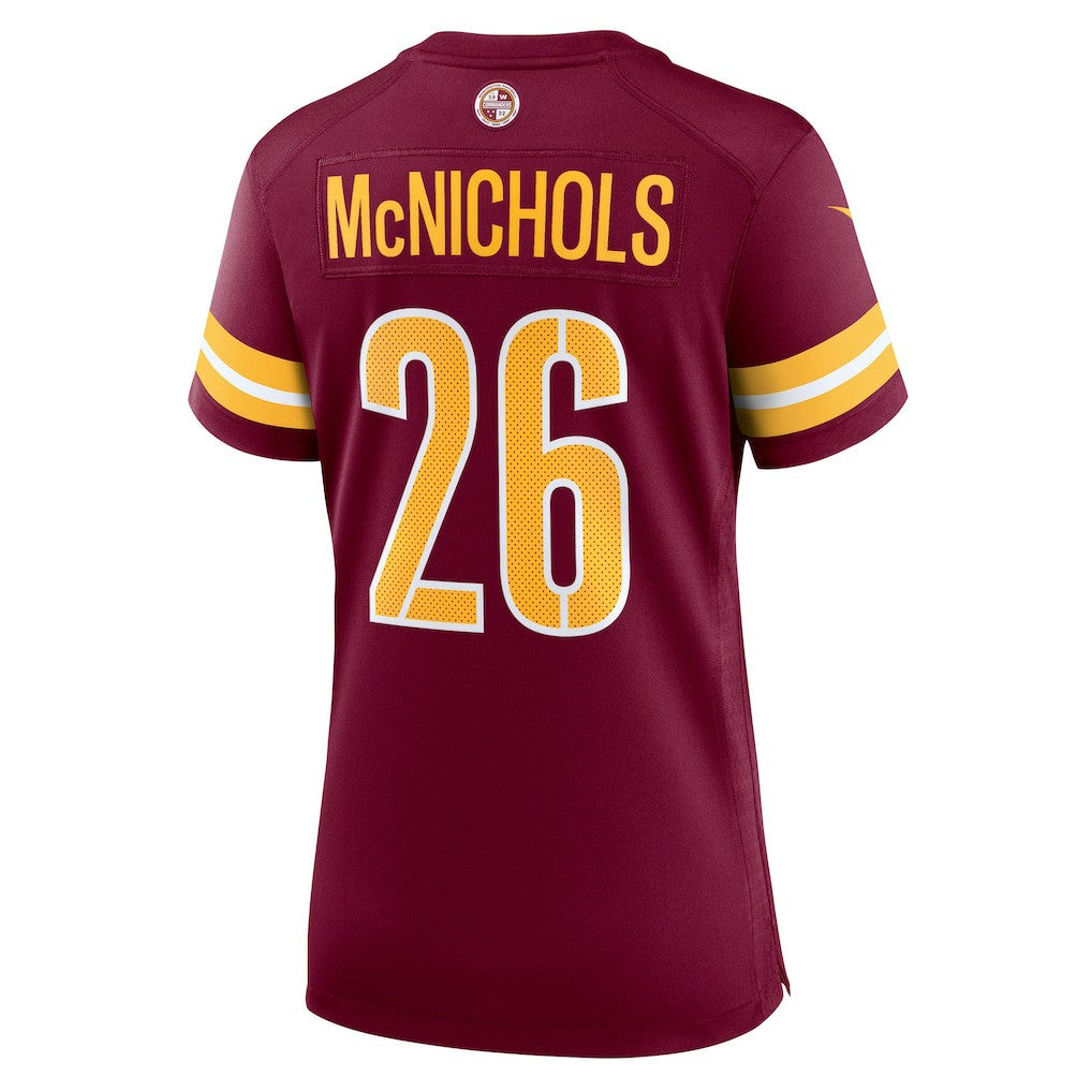 Jeremy McNichols Washington Commanders Women's Team Game Jersey - Burgundy on sale