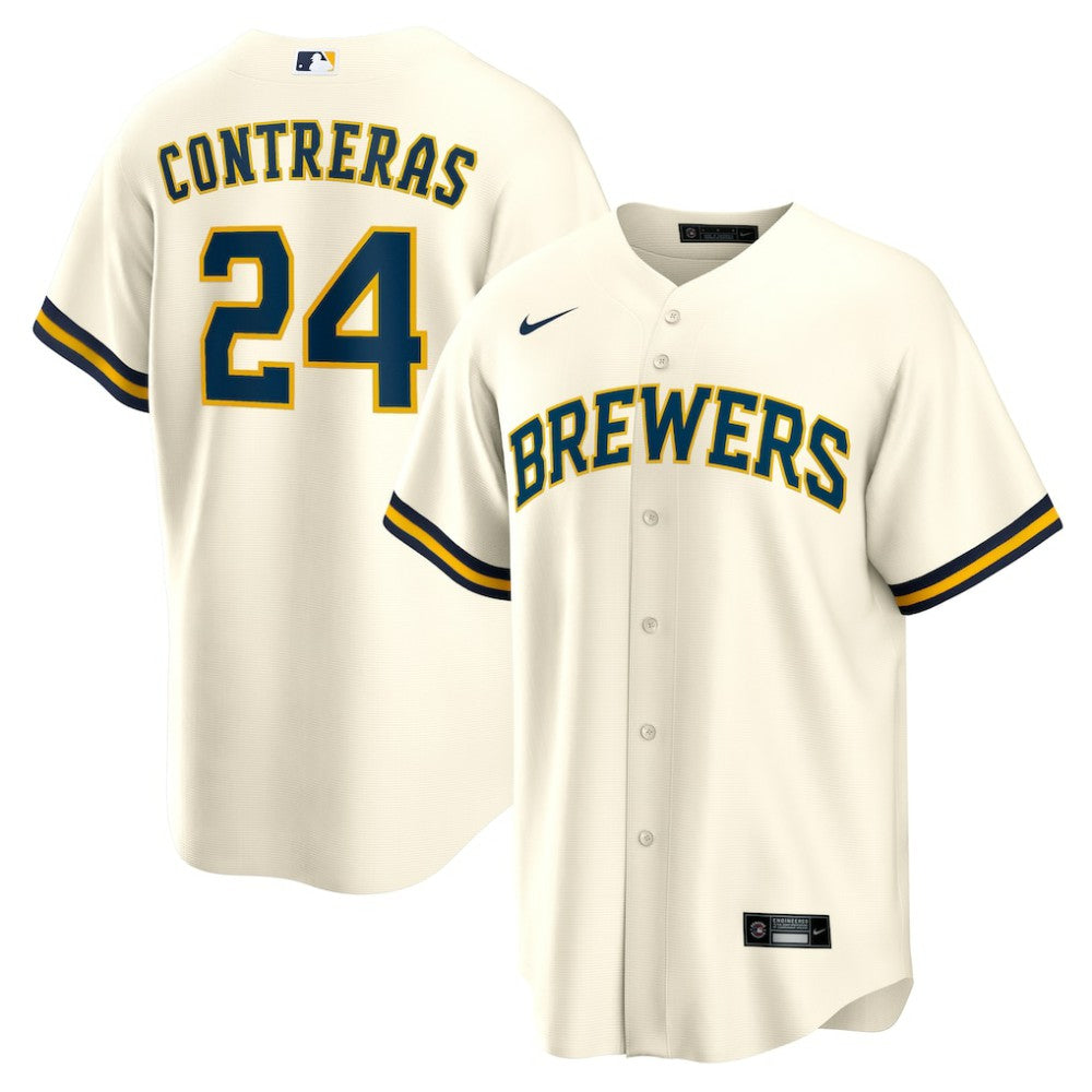 William Contreras Milwaukee Brewers Home Replica Jersey Cream