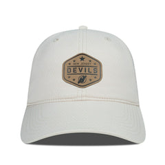 New Jersey Devils Men's Levelwear Faux Leather Patch Unstructured Adjustable Hat - Cream Jerseys