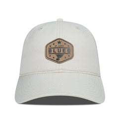 St. Louis Blues Men's Levelwear Faux Leather Patch Unstructured Adjustable Hat - Cream Hats