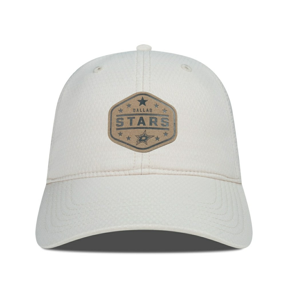 Dallas Stars Men's Levelwear Faux Leather Patch Unstructured Adjustable Hat - Cream Hats