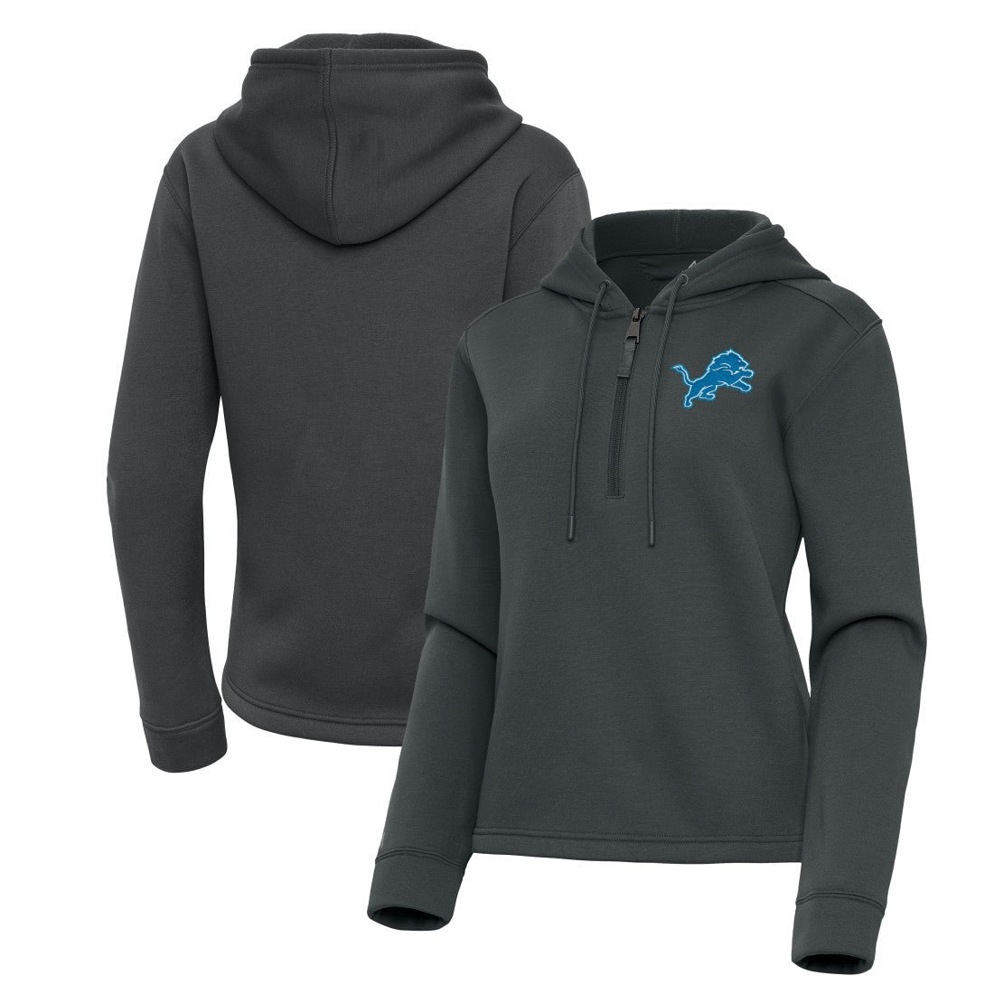Detroit Lions Antigua Women's Contemporary Quarter-Zip Hoodie - Pewter sale