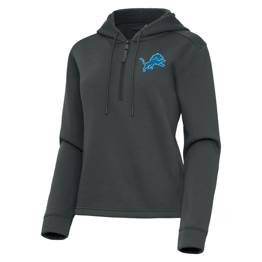 Detroit Lions Antigua Women's Contemporary Quarter-Zip Hoodie - Pewter sale