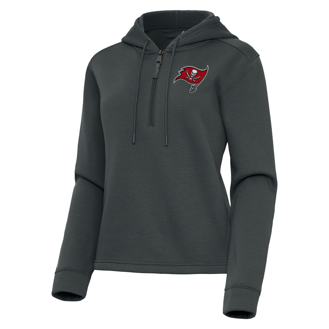 Tampa Bay Buccaneers Antigua Women's Contemporary Quarter-Zip Hoodie - Pewter discount
