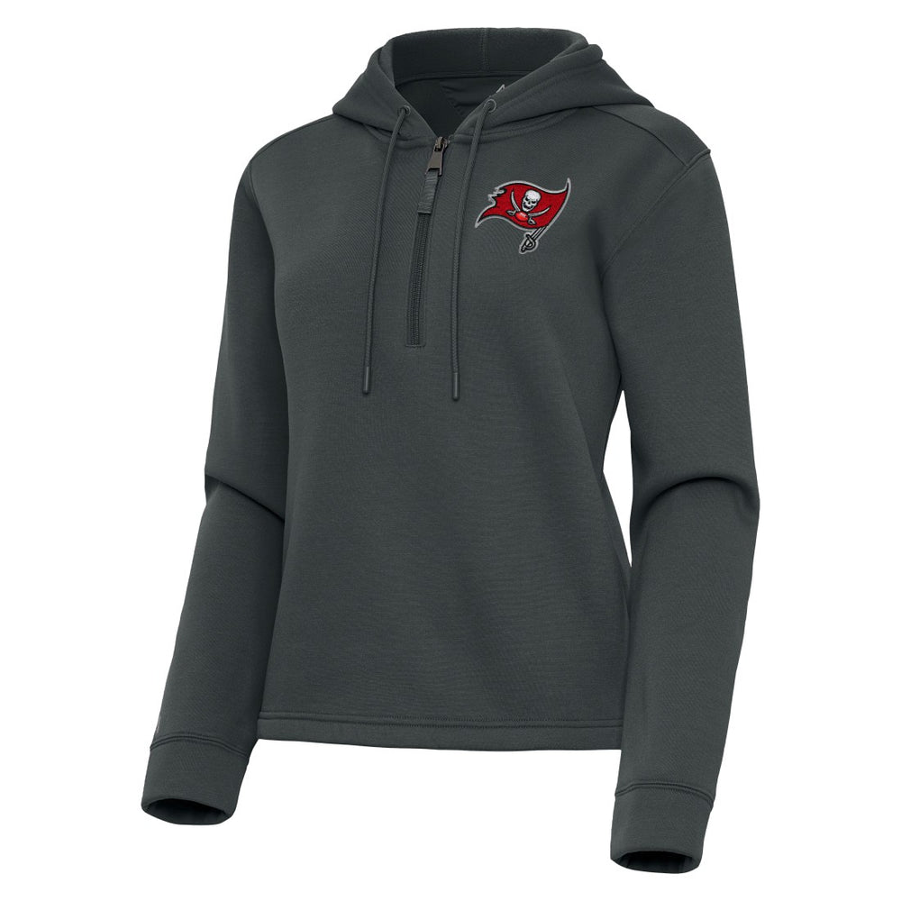 Tampa Bay Buccaneers Antigua Women's Contemporary Quarter-Zip Hoodie - Pewter discount