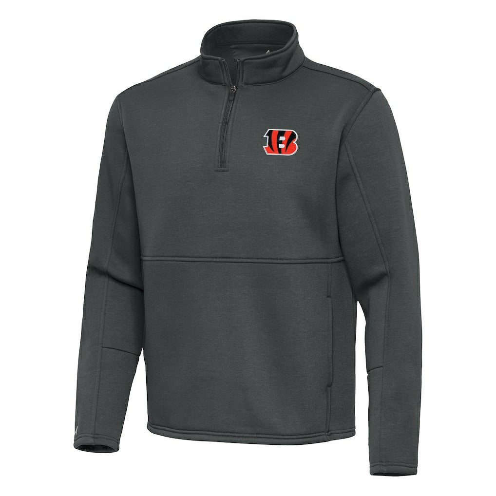 Cincinnati Bengals Antigua Twist Quarter-Zip Pullover Jacket - Pewter on sale
