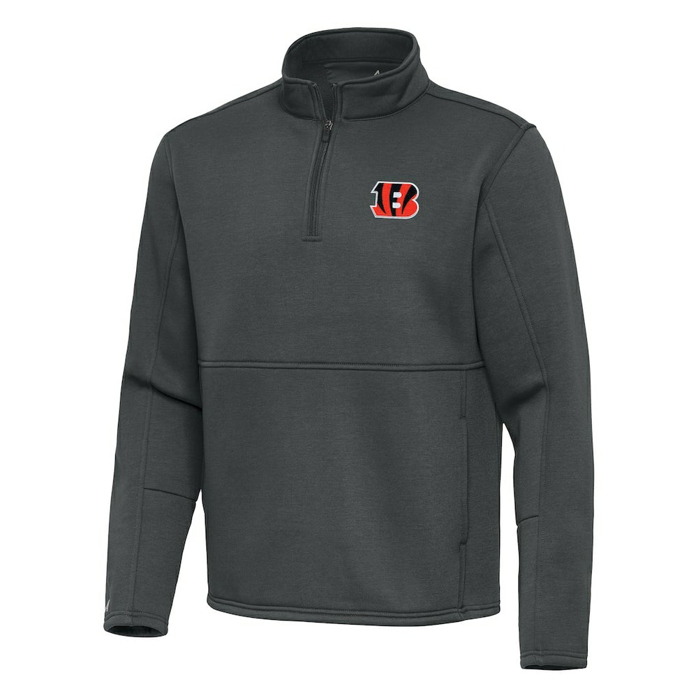 Cincinnati Bengals Antigua Twist Quarter-Zip Pullover Jacket - Pewter on sale