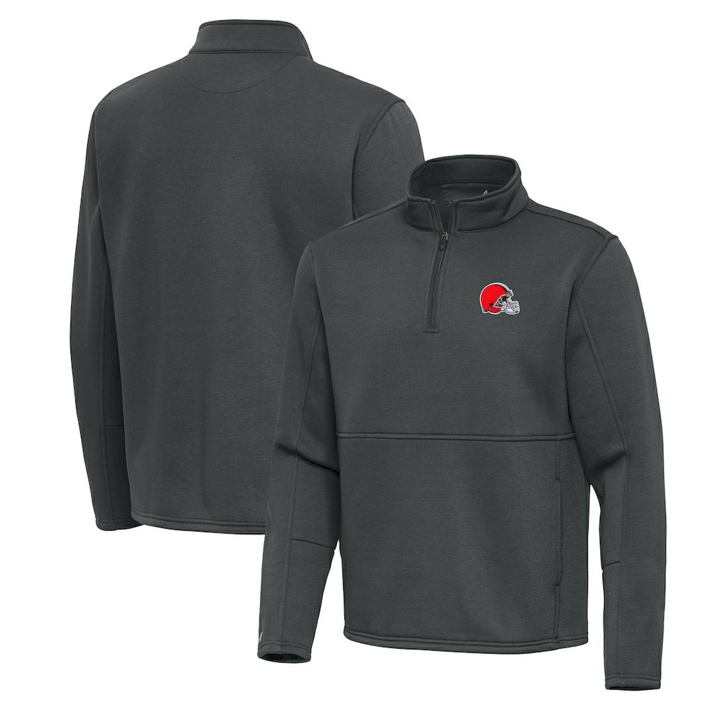 Cleveland Browns Antigua Twist Quarter-Zip Pullover Jacket - Pewter for sale