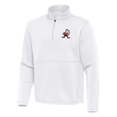 Cleveland Browns Antigua Twist Quarter-Zip Pullover Jacket - White discount