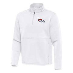 Denver Broncos Antigua Twist Quarter-Zip Pullover Jacket - White outlet